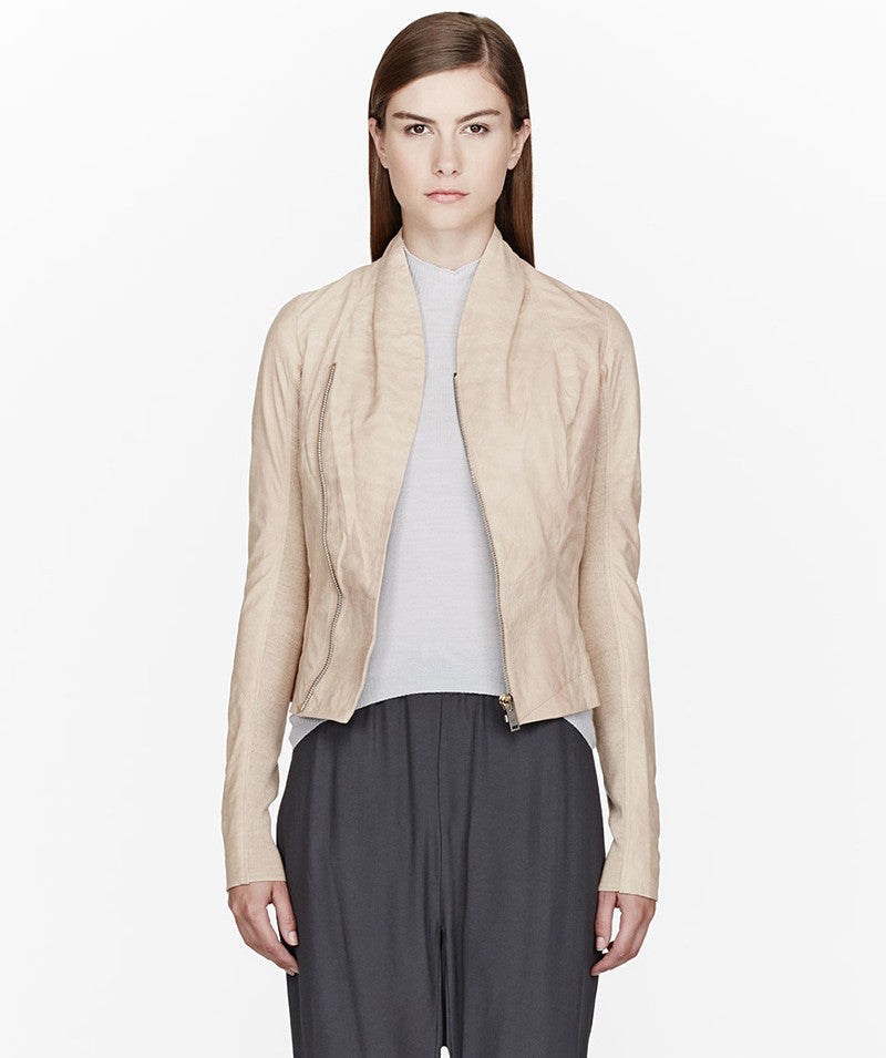 Beige Leather Prince Jacket