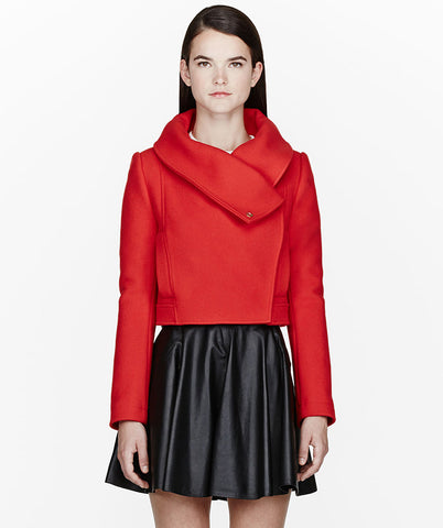 Vermillion red wool jacket